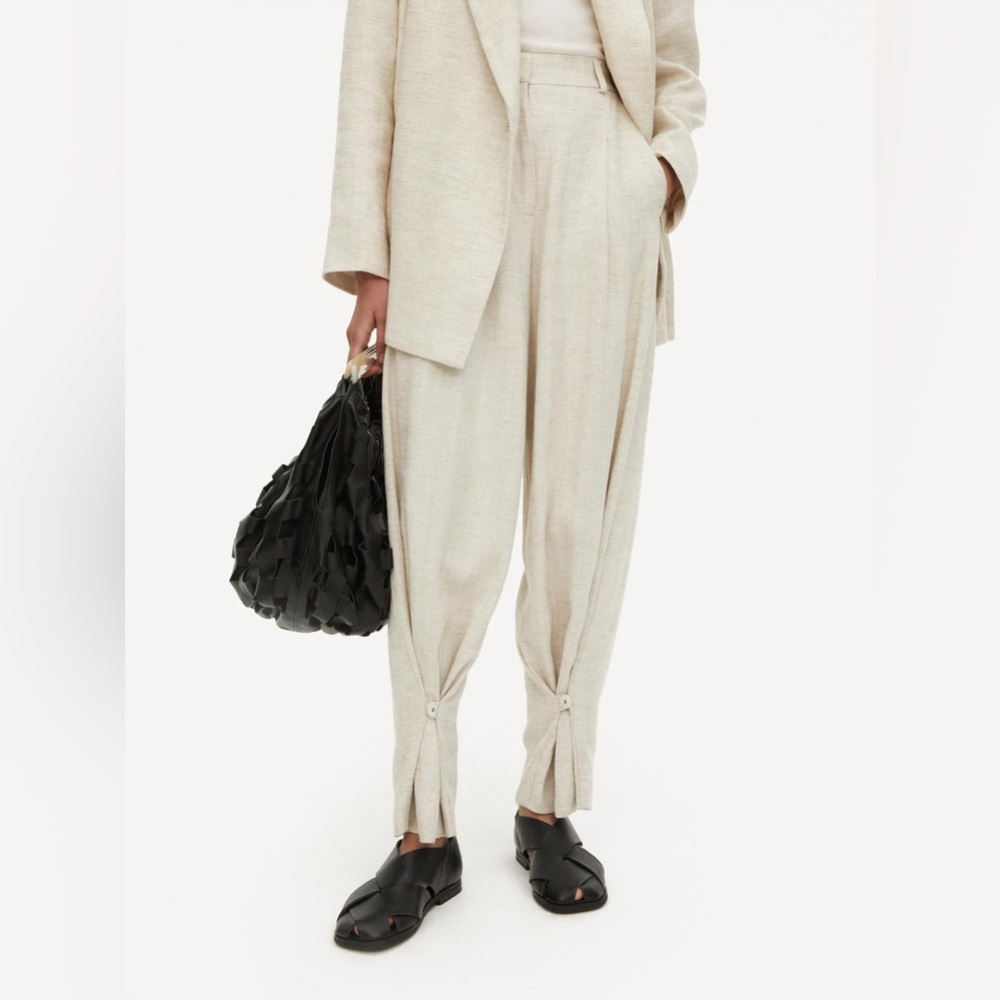 By Malene Birger Linen Pleated Convertible Wide Leg Pants “Polivanna Style”